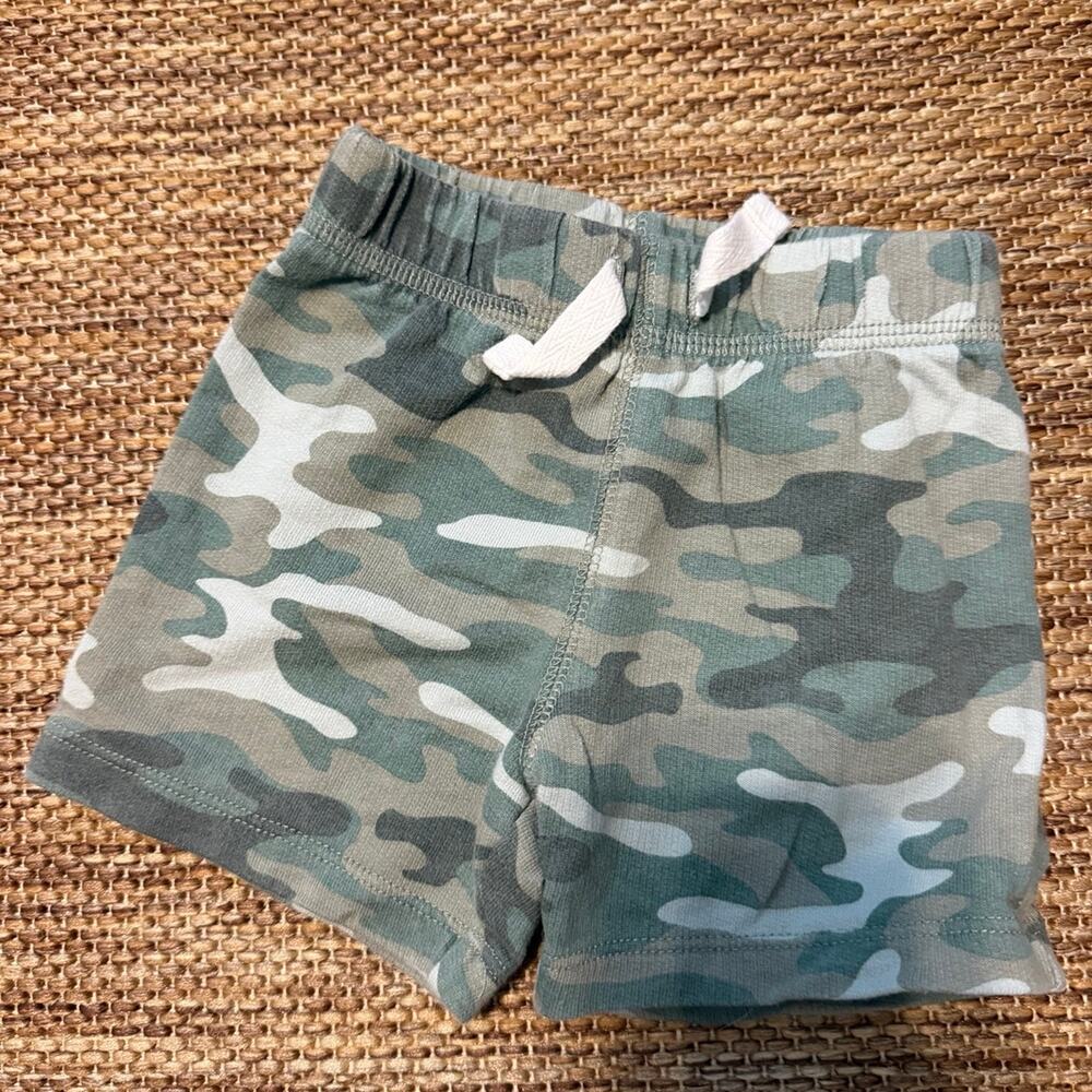 Carter’s Child of Mine Baby Boys Camo Shorts 6-9M Green Camouflage Pull On